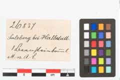 Etikett zu Bernsteinanhänger (NHMW-PRAE-026837)